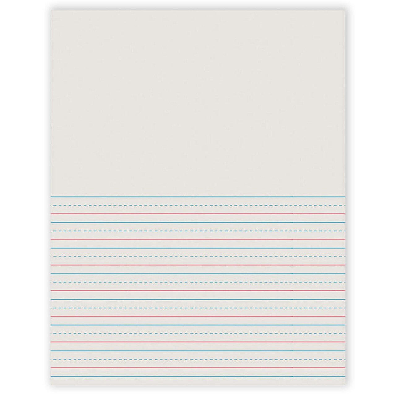 Newsprint Handwriting Paper, Picture Story, Grade 2, 1/2" x 1/4" x 1/4" Ruled Short, 8-1/2" x 11", 500 Sheets